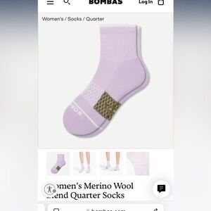 Bombas Merino Quarter Socks Purple Large